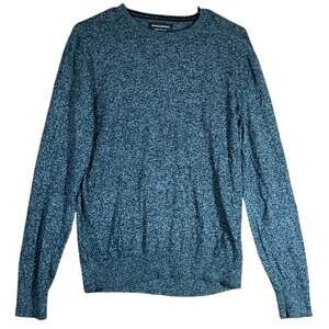 Banana Republic Mens Sweater Speckled Gray Silk Cashmere Blend Long Sleeve M